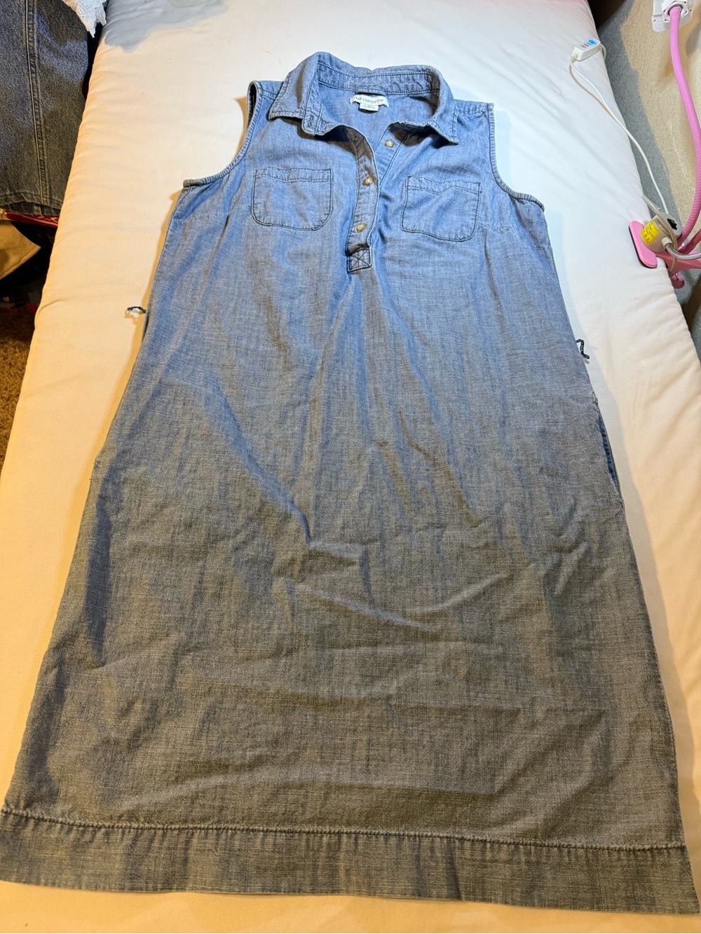 Liz Claiborne Light Blue Chambray Button Dress